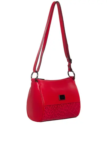 Bolsa Transversal Couro/Croco Vermelho Media 85225.25