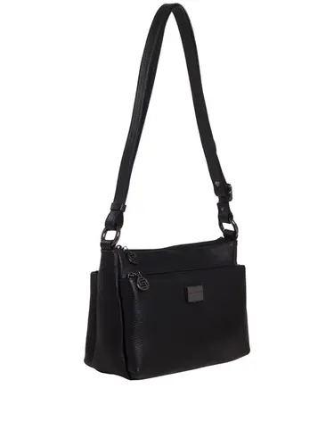 Bolsa Transversal Couro Preto Media 85237.25
