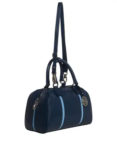 Bolsa Bau Couro Marinho/Azul Bebe Media 85223.25