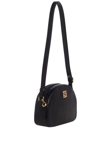 Bolsa Transversal Couro Croco Preto Pequena 85201.25