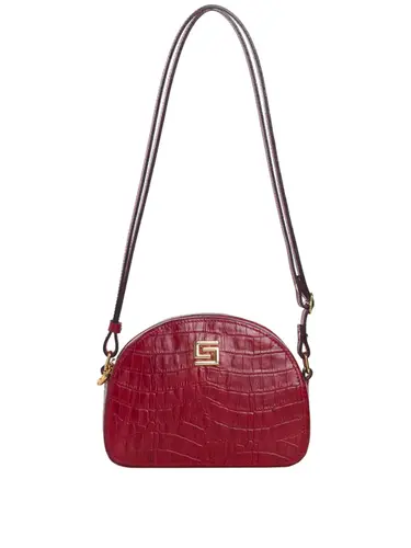 Bolsa Transversal Couro Croco Vermelho Pequena 85201.25