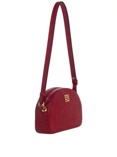 Bolsa Transversal Couro Croco Vermelho Pequena 85201.25