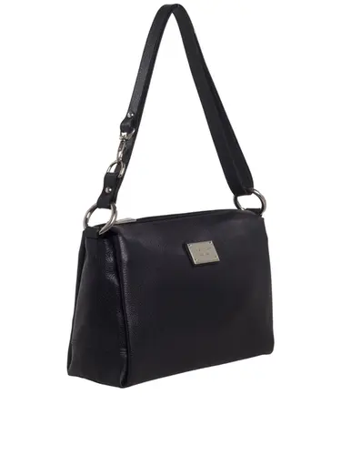 Bolsa Tiracolo Couro Preto Media 85216.25