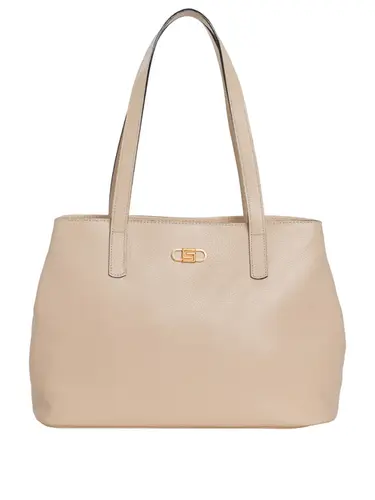 Bolsa Tiracolo Couro Bege Media 85217.25