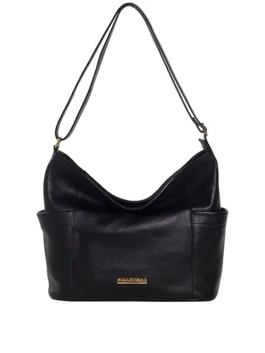 Bolsa Tiracolo Couro Preto Grande 85220.25