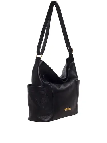 Bolsa Tiracolo Couro Preto Grande 85220.25