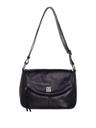 Bolsa Transversal Couro Preto Media 85235.25