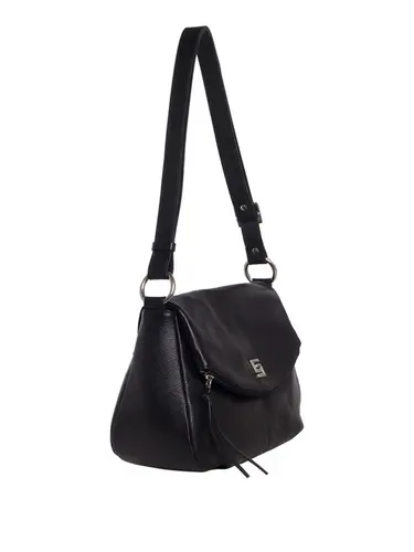 Bolsa Transversal Couro Preto Media 85235.25