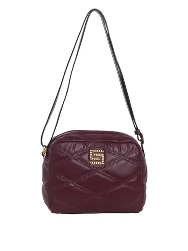 Bolsa Transversal Couro Bordo Media 85236.25