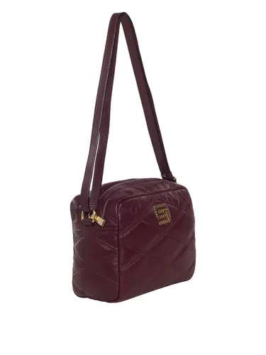 Bolsa Transversal Couro Bordo Media 85236.25