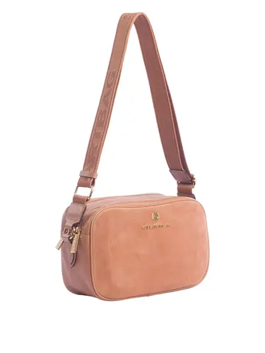 Bolsa Transversal Couro Camurça Caramelo Pequena 78078.25