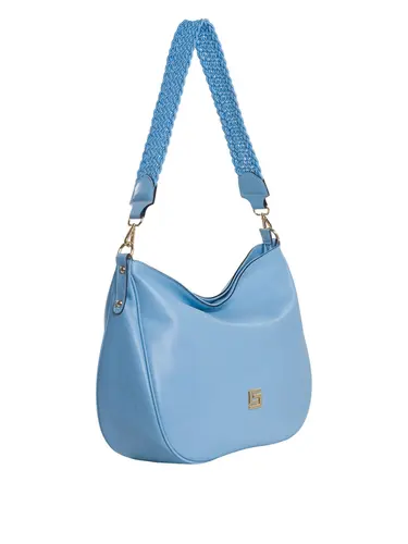 Bolsa Tiracolo Couro Azul Bebe Media 85241.25