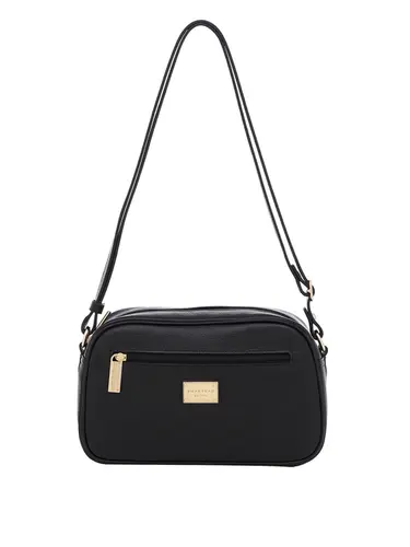 Bolsa Transversal Couro Preto Media 75194.24