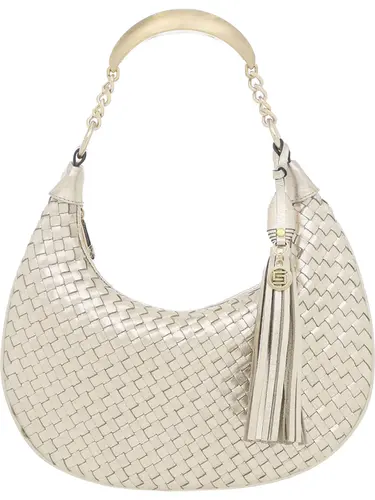 Bolsa de Mão Couro Tresse Metalizado Ouro Media 78015.25