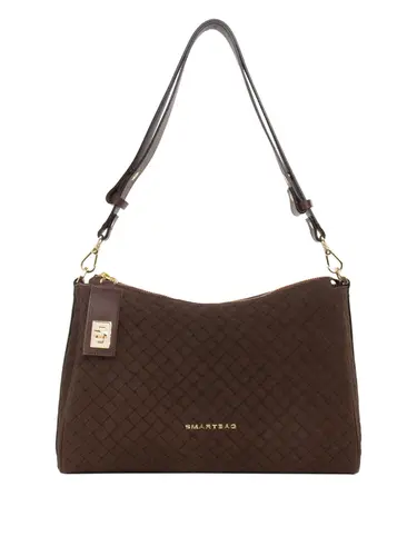 Bolsa Tiracolo Couro Camurça Marrom Media 79056.26