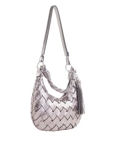 Bolsa Tiracolo Couro Metalizado Onix Media 79064.26