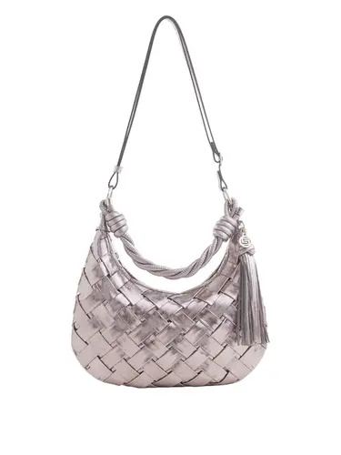 Bolsa Tiracolo Couro Metalizado Onix Media 79064.26