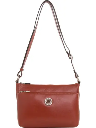 Bolsa Transversal Couro Telha Media 76042.24