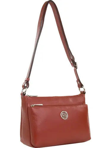 Bolsa Transversal Couro Telha Media 76042.24