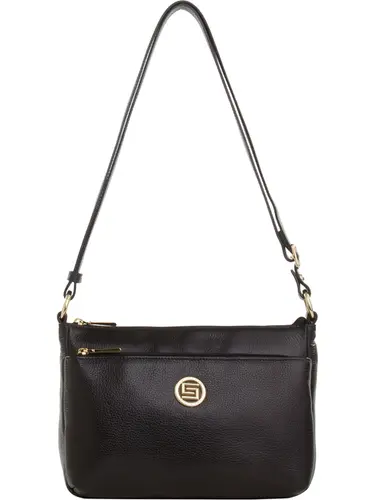Bolsa Transversal Couro Preto Media 76042.24