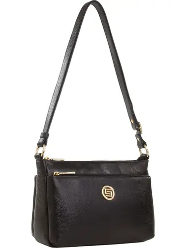 Bolsa Transversal Couro Preto Media 76042.24
