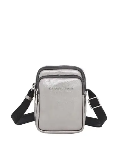 Bolsa Transversal Couro Metalizado Inox Pequena 76039.24