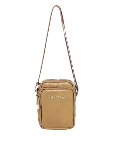 Bolsa Transversal Couro Metalizado Ouro Velho Pequena 76039.24