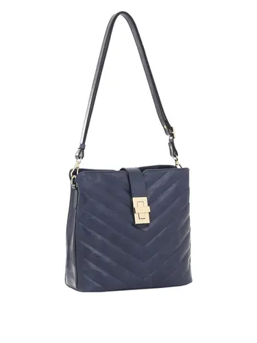 Bolsa Transversal Couro Marinho Media 76046.24