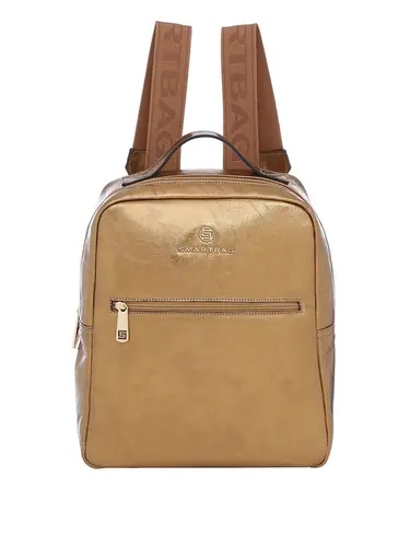 Mochila Couro Metalizado Ouro Velho Media 76044.24
