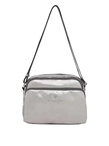 Bolsa Transversal Couro Metalizado Inox Media 76043.24
