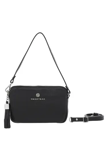BOLSA TRANSVERSAL COURO PRETO PEQUENA - 76014.24