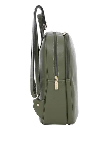 Mochila Couro Musgo Media 76016.24