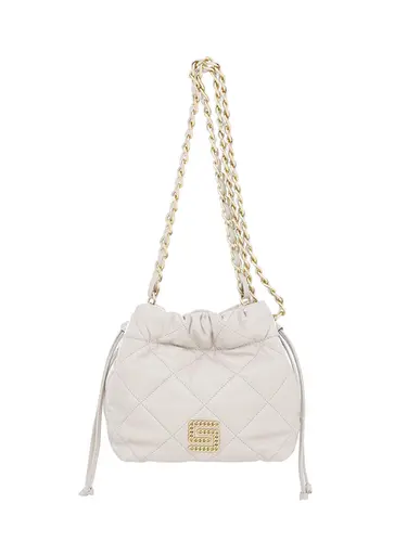 Bolsa Bucket Couro Off White Pequena 76024.24