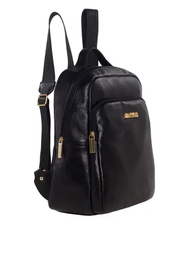 Mochila Couro Preto Media 85224.25