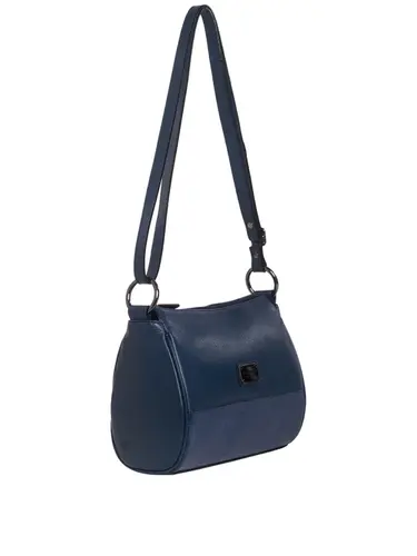 Bolsa Transversal Couro/Croco Marinho Media 85225.25