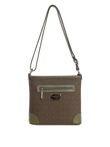 Bolsa Transversal Monograma Caqui/Oliva Media 85001.25
