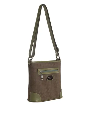Bolsa Transversal Monograma Caqui/Oliva Media 85001.25