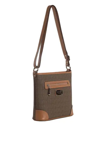 Bolsa Transversal Monograma  Caqui/Avela Media 85001.25