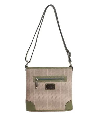 Bolsa Transversal Monograma Nude/Oliva Media 85001.25