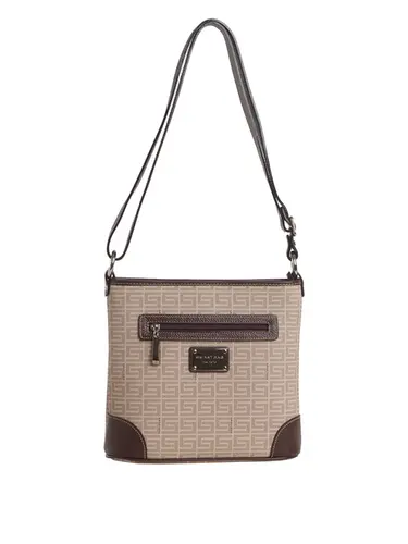 Bolsa Transversal Monograma Nude/Chocolate Media 85001.25