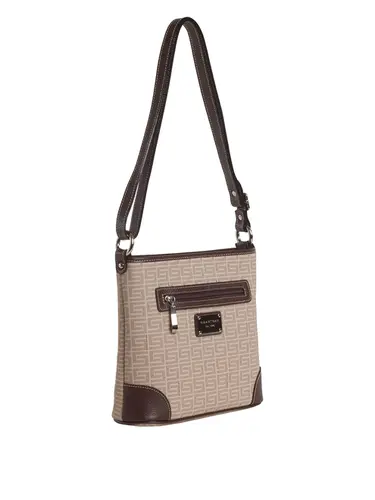 Bolsa Transversal Monograma Nude/Chocolate Media 85001.25