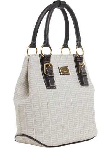 Bolsa Tote Monograma Creme/Preto Media 85005.25