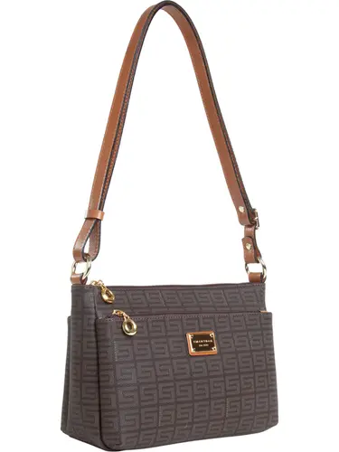 Bolsa Transversal Smartbag Veneza Chocolate/Caramelo Medio 85024.25