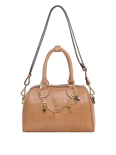 Bolsa Transversal Couro Croco Bege Medio 70007.26
