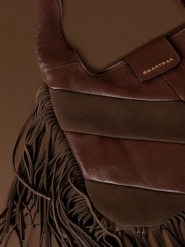 Bolsa Tiracolo Couro Camurça Marrom Grande 70059.26
