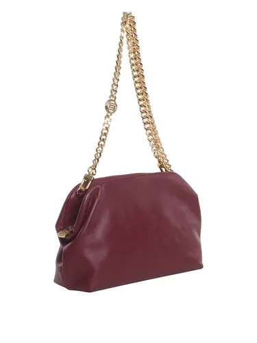 Bolsa Tiracolo Couro Burgundy Pequena 78002.25
