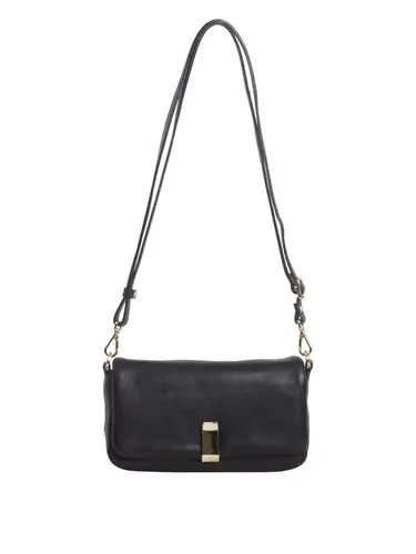 Bolsa Tiracolo Couro Preto Media 78005.25