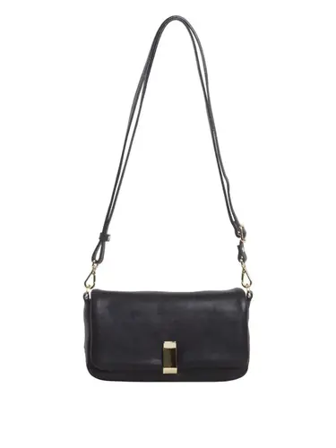 Bolsa Tiracolo Couro Preto Media 78005.25
