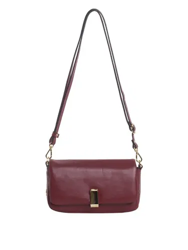 Bolsa Tiracolo Couro Burgundy Media 78005.25