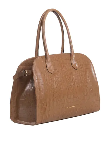 Bolsa Mão Smartbag  Couro Croco Caramelo  Media 78010.25